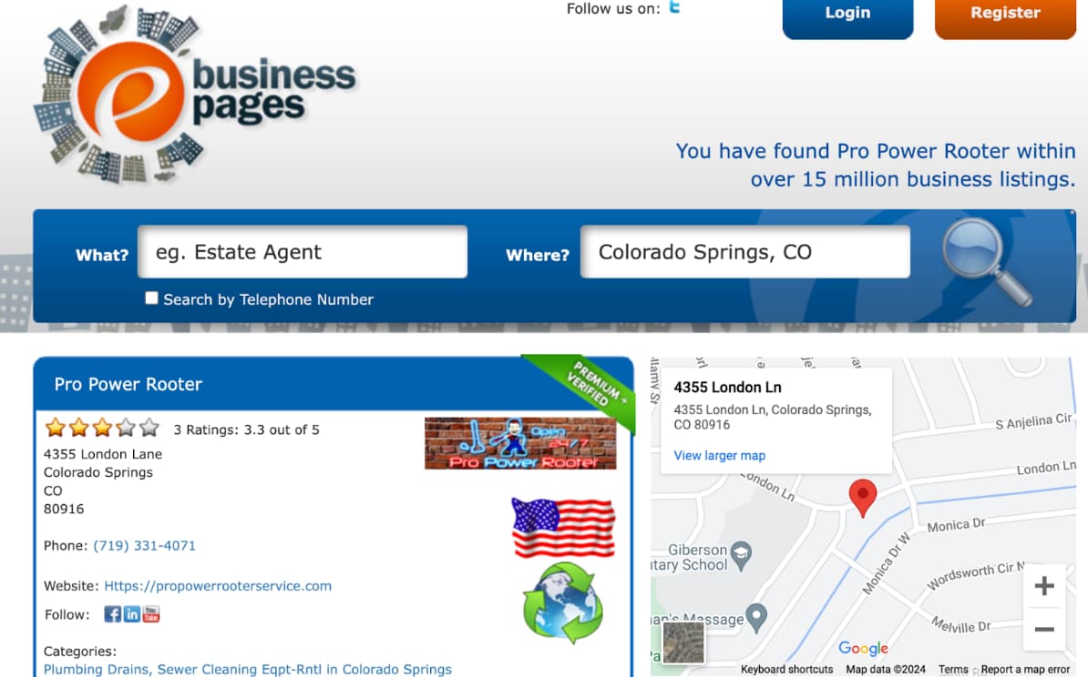 ebusiness pages - local business listing website 